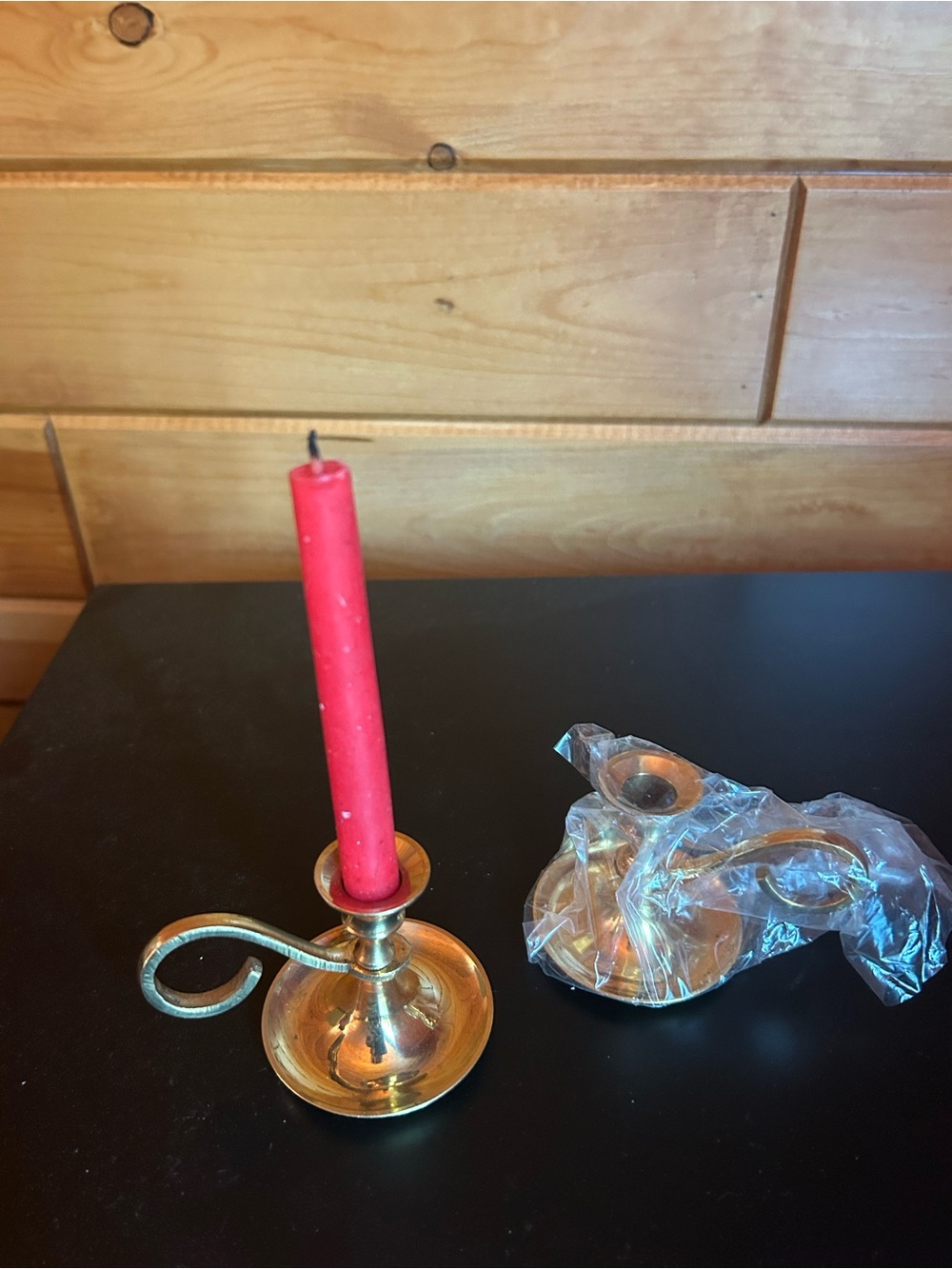 Mini Brass Chamberstick Candle Holder